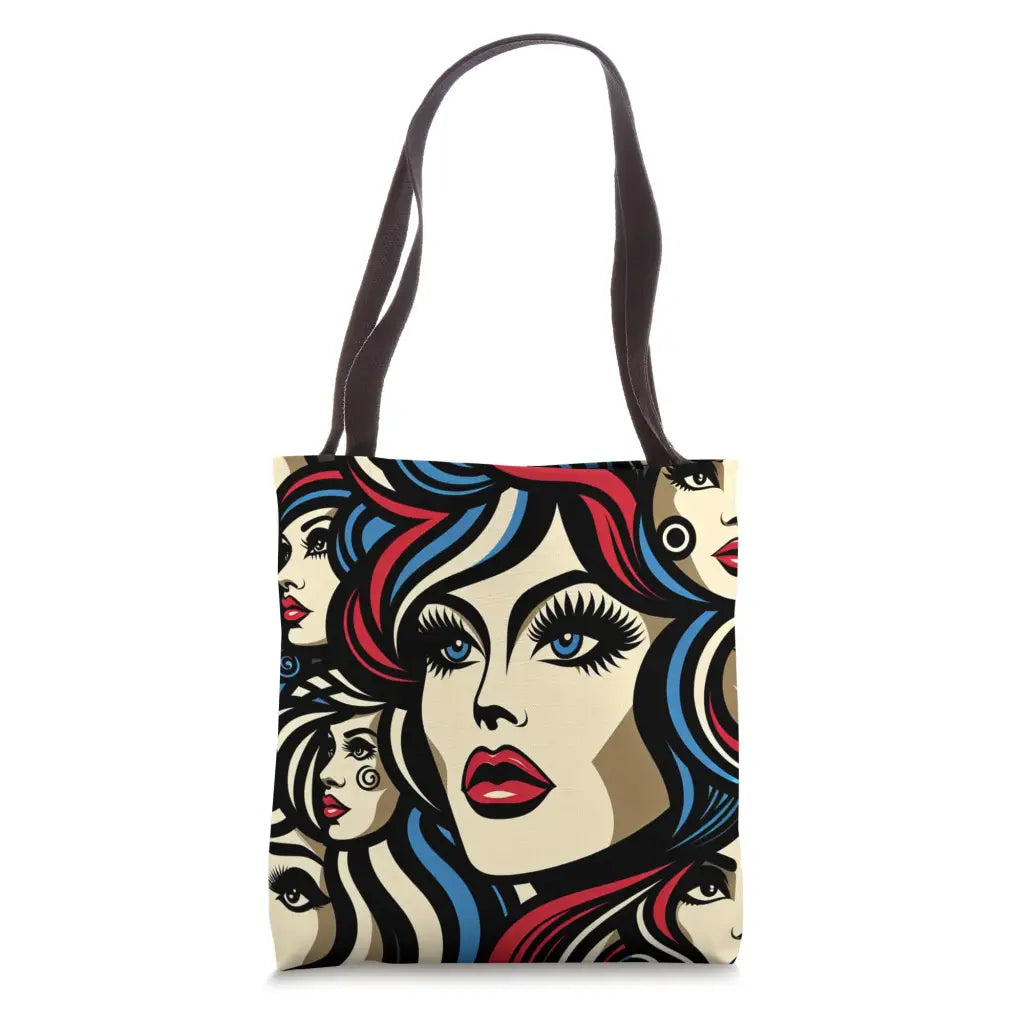 Pop Diva Muses: Bold Retro Reflections Tote Bag Apparel