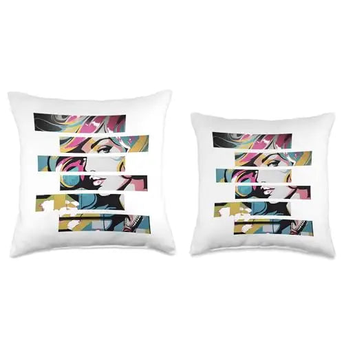 Pop Glam: Fragmented Allure Throw Pillow Home