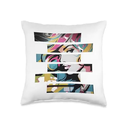 Pop Glam: Fragmented Allure Throw Pillow Home