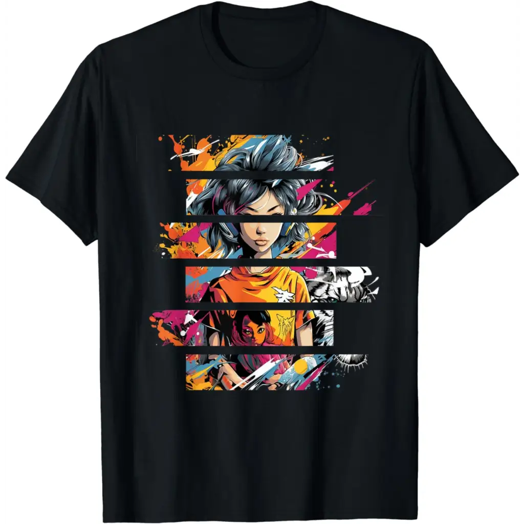 Portrait of Anime Imagination T-Shirt - Black / Men