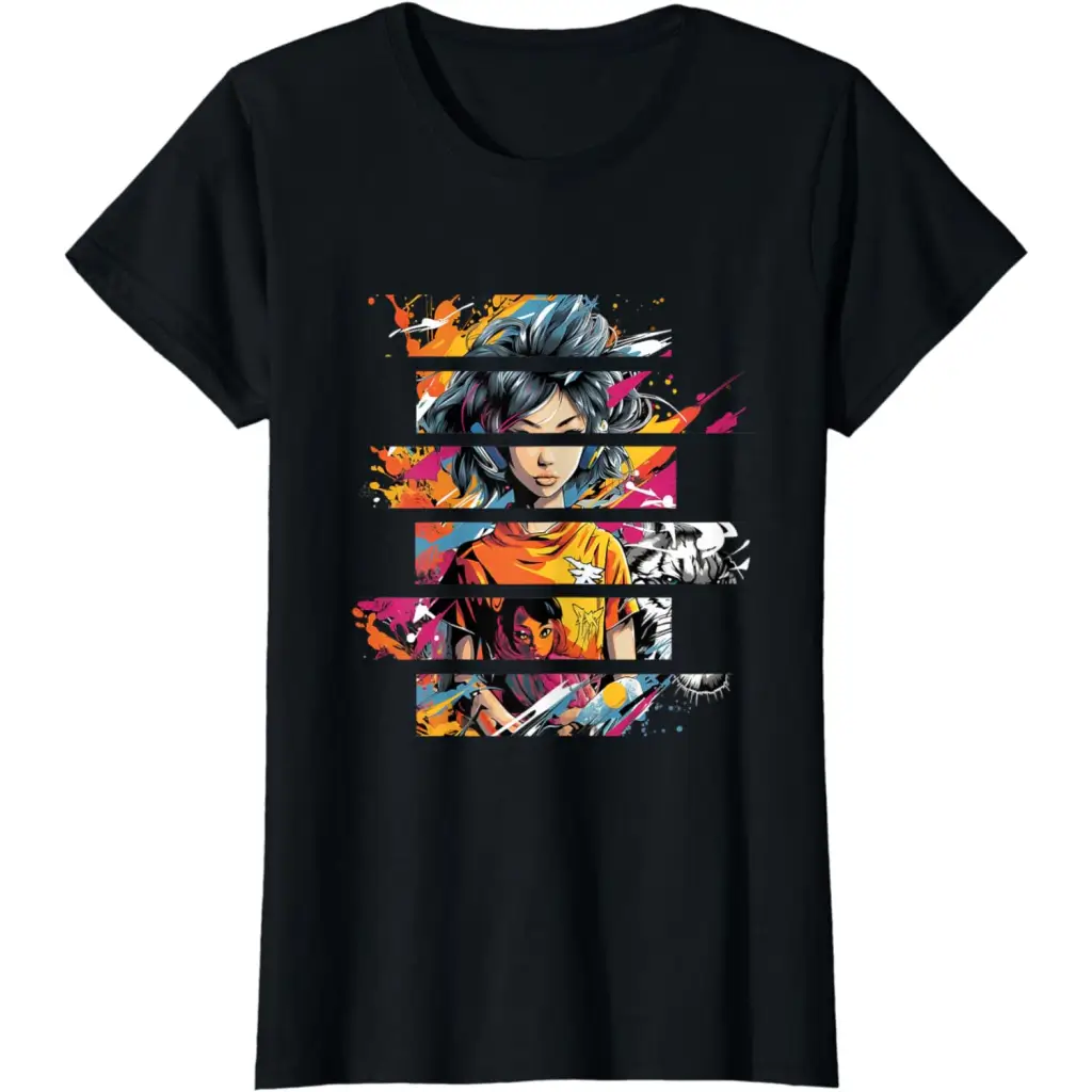 Portrait of Anime Imagination T-Shirt - Black / Women