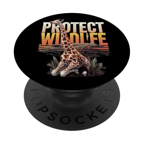 Protect Wildlife: Sunset Giraffe PopSockets Swappable