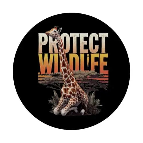 Protect Wildlife: Sunset Giraffe PopSockets Swappable