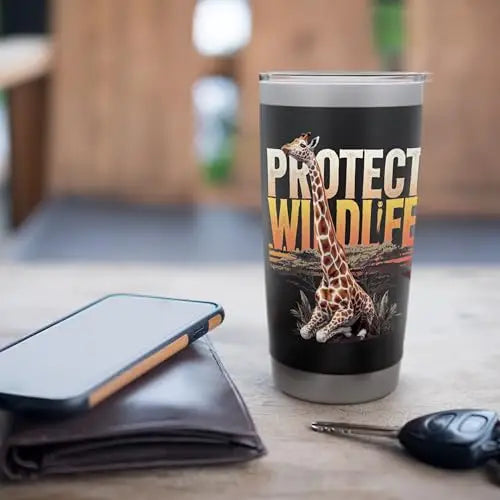 Protect Wildlife: Sunset Giraffe Stainless Steel Insulated