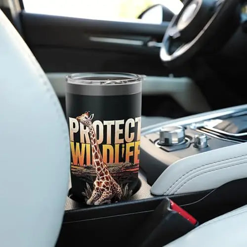 Protect Wildlife: Sunset Giraffe Stainless Steel Insulated