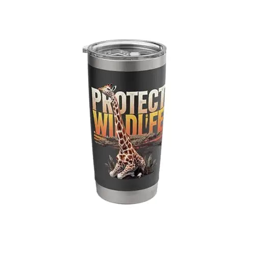 Protect Wildlife: Sunset Giraffe Stainless Steel Insulated