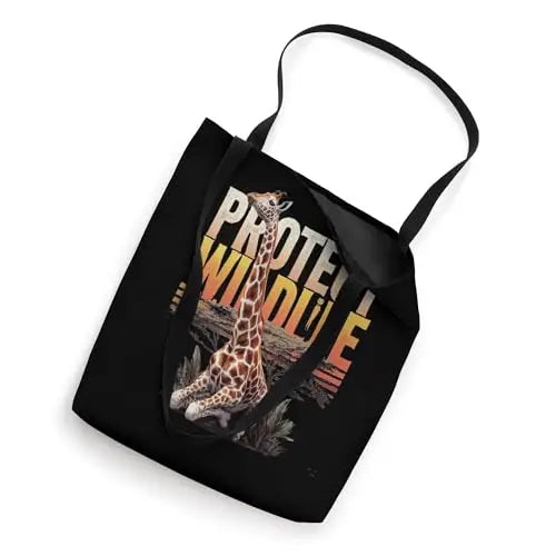 Protect Wildlife: Sunset Giraffe Tote Bag Apparel