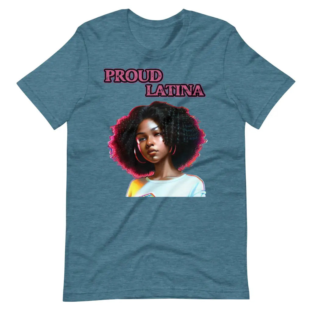 Proud Latina t-shirt - Heather Deep Teal / S