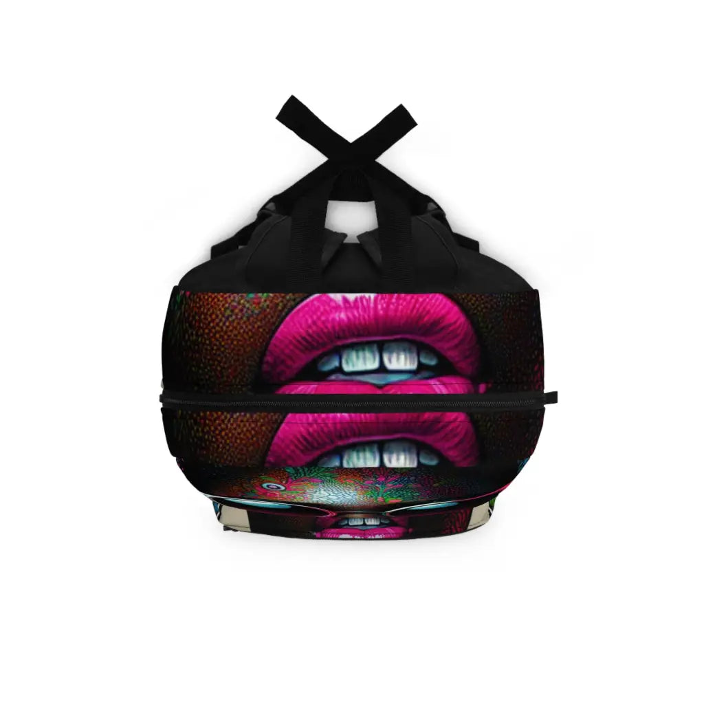 Psychedelic Portrait with Bold Colors Backpack One size Bags