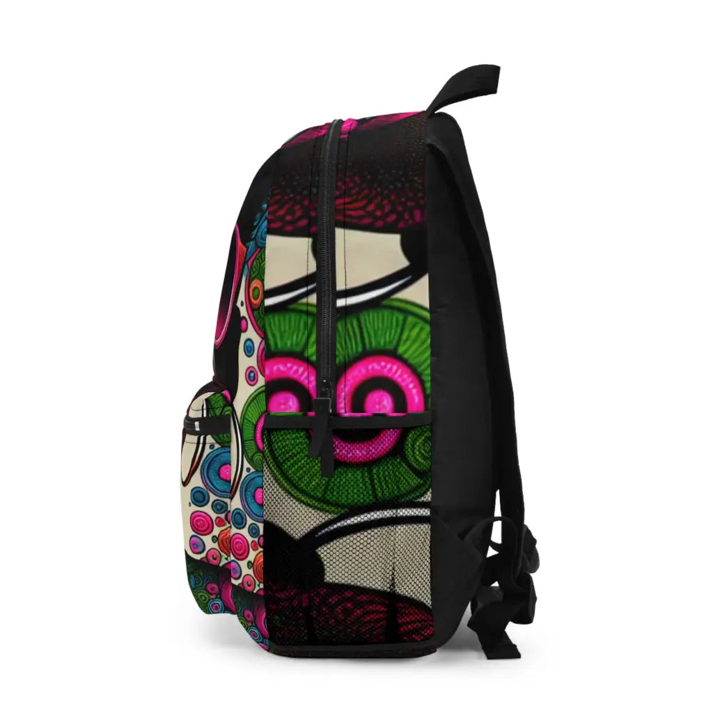 Psychedelic Portrait with Bold Colors Backpack One size Bags