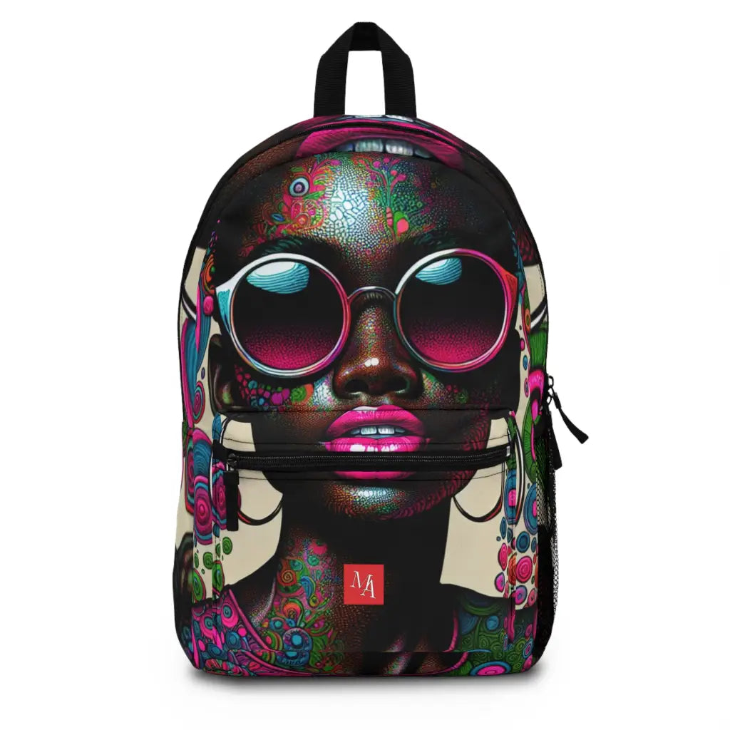 Psychedelic Portrait with Bold Colors Backpack One size Bags
