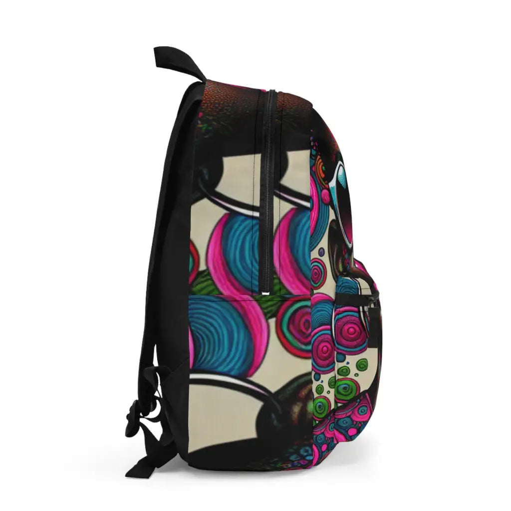 Psychedelic Portrait with Bold Colors Backpack One size Bags