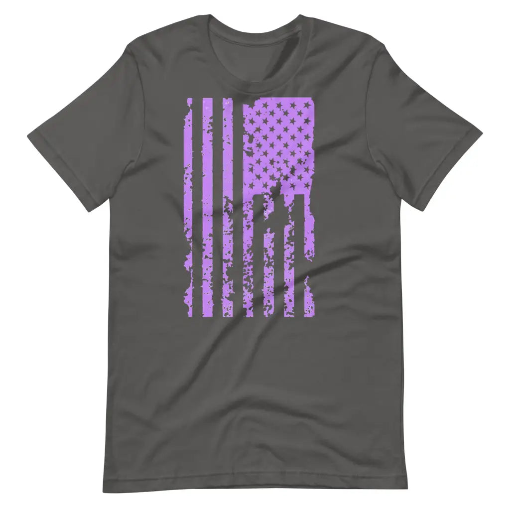 Purple US Distressed Flag Unisex t-shirt - Asphalt / S