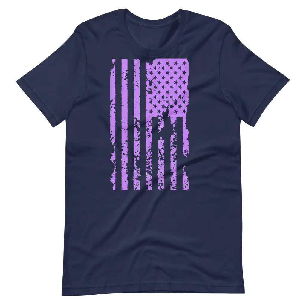 Purple US Distressed Flag Unisex t-shirt - Navy / S