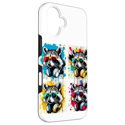 Raccoon Riot: Urban Beats and Street Colors Case (iPhone