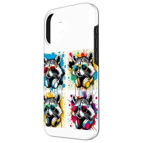 Raccoon Riot: Urban Beats and Street Colors Case (iPhone