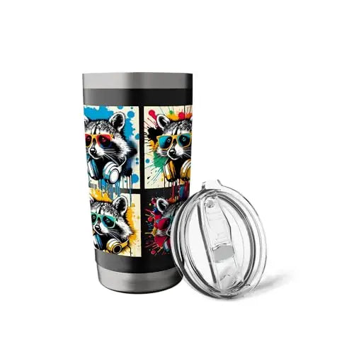 Raccoon Riot: Urban Beats and Street Colors Stainless Steel