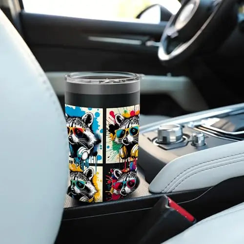 Raccoon Riot: Urban Beats and Street Colors Stainless Steel