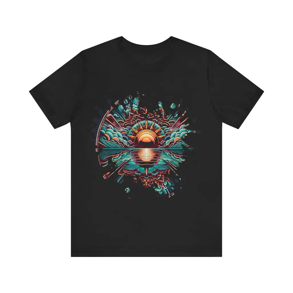 Radiant Lotus Sunrise - Jersey Short Sleeve Tee - Black / S