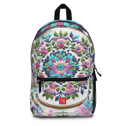 Radiant Petal Mandala Embroidery - Backpack - One size