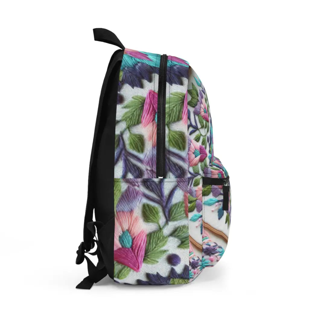 Radiant Petal Mandala Embroidery - Backpack - One size