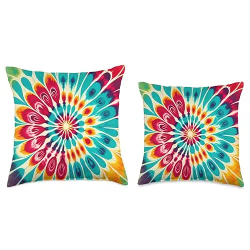 Radiant Vortex: Psychedelic Burst Throw Pillow Home