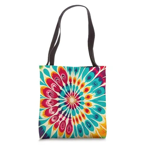 Radiant Vortex: Psychedelic Burst Tote Bag Apparel