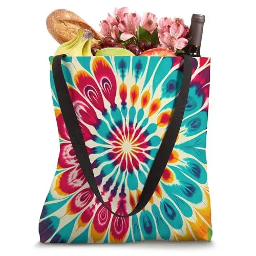Radiant Vortex: Psychedelic Burst Tote Bag Apparel