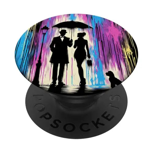 Rainy Romance: A Night of Elegance PopSockets Swappable