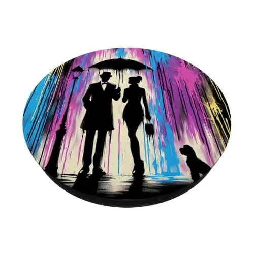 Rainy Romance: A Night of Elegance PopSockets Swappable