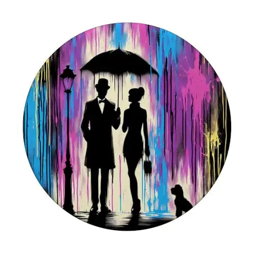 Rainy Romance: A Night of Elegance PopSockets Swappable
