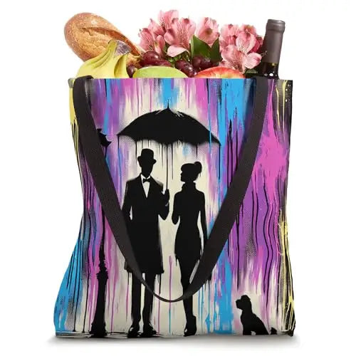 Rainy Romance: A Night of Elegance Tote Bag Apparel