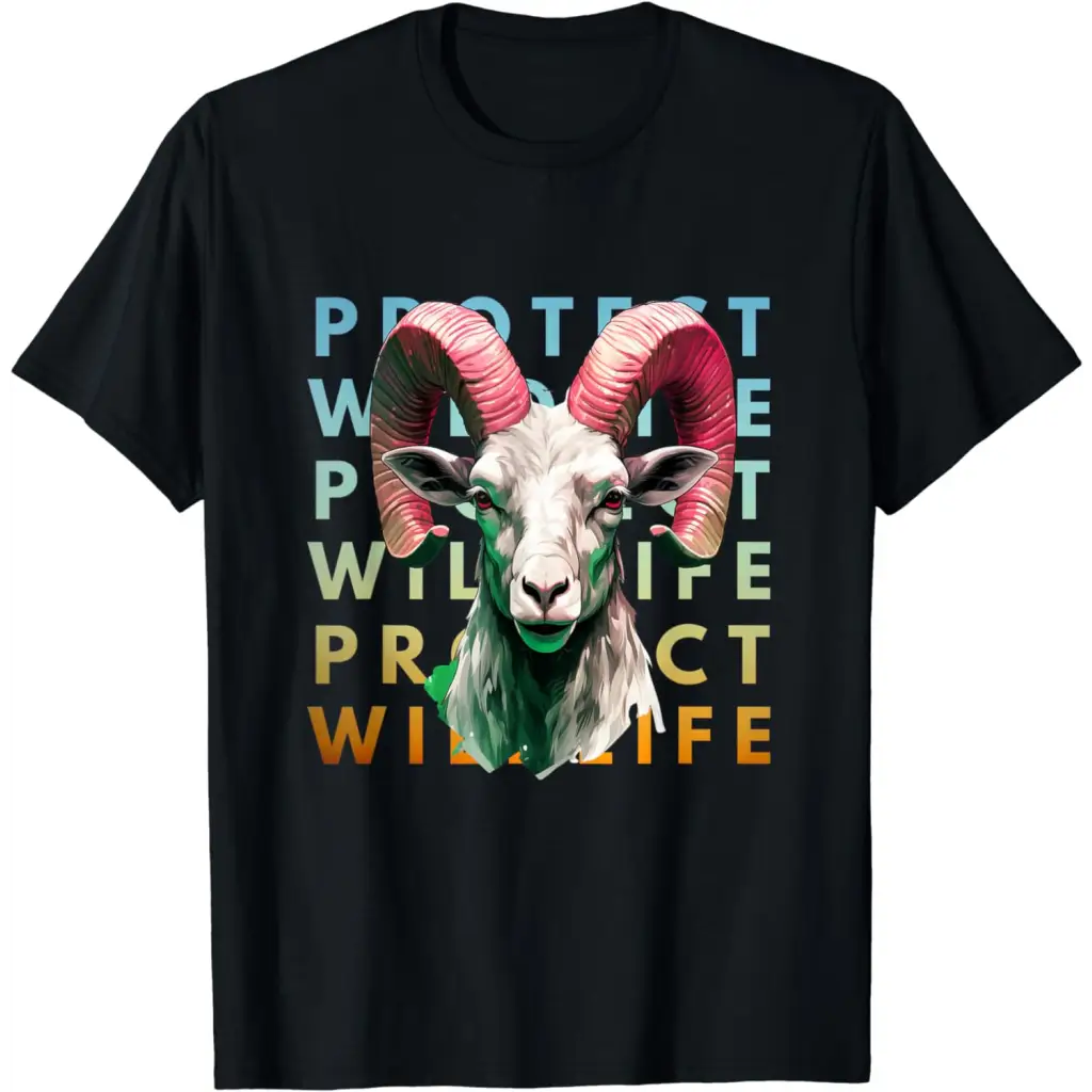 Ram’s Call: Protecting Wildlife in Bold Color T-Shirt