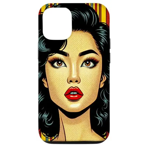 Red Lips and Almond Eyes: Comic Style Portrait of Beauty