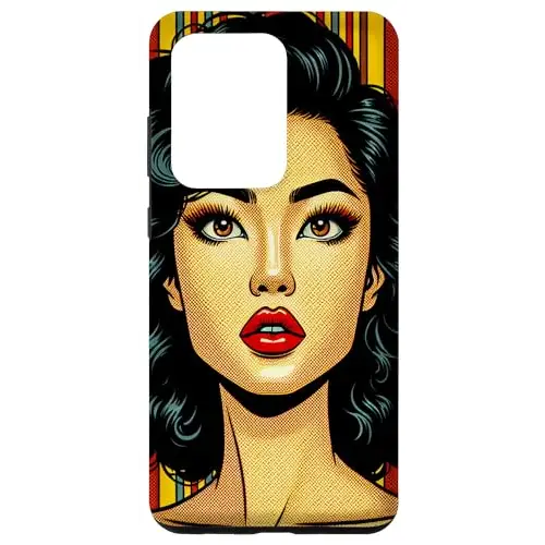 Red Lips and Almond Eyes: Comic Style Portrait of Beauty