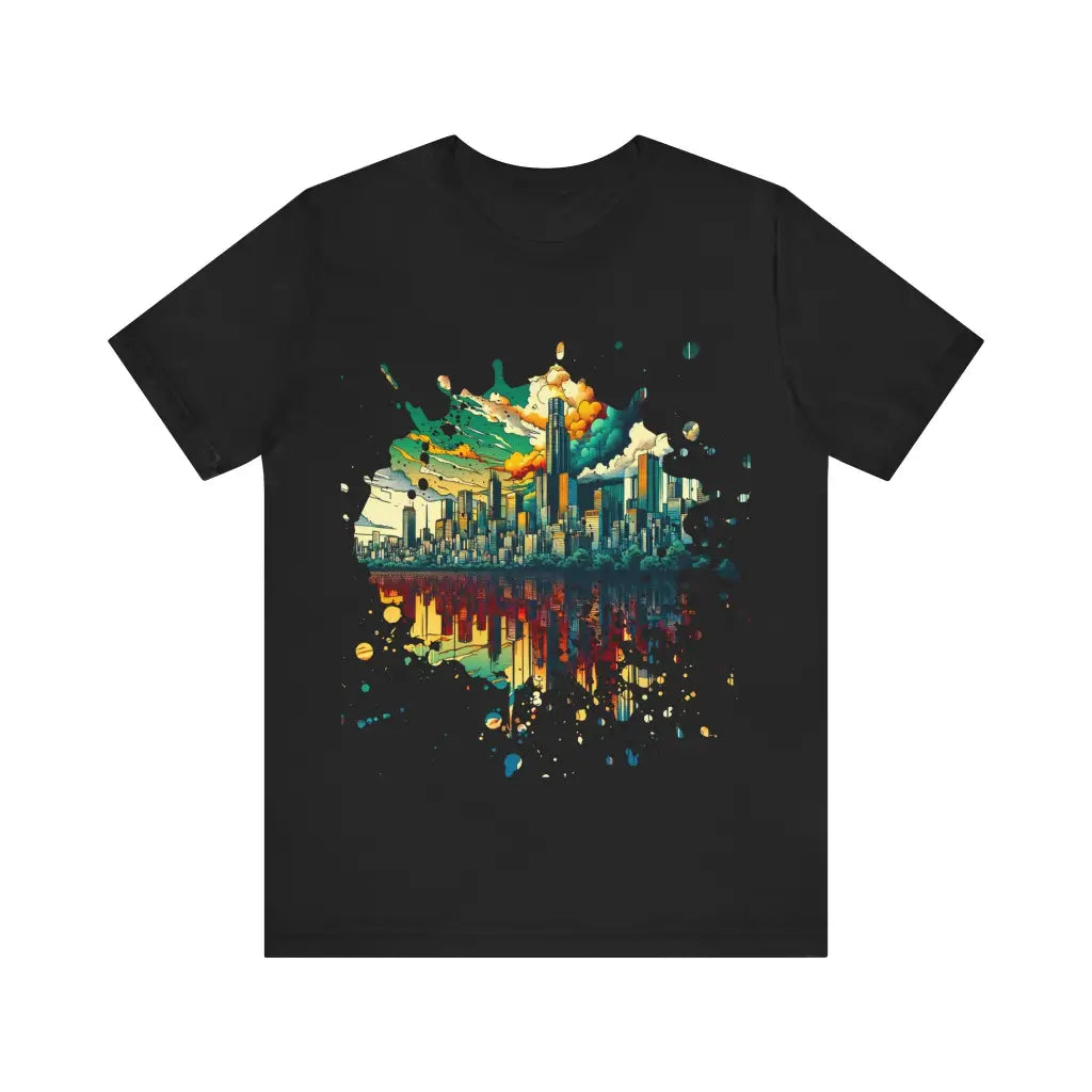 Reflective Metropolis at Daybreak - Jersey Short Sleeve Tee