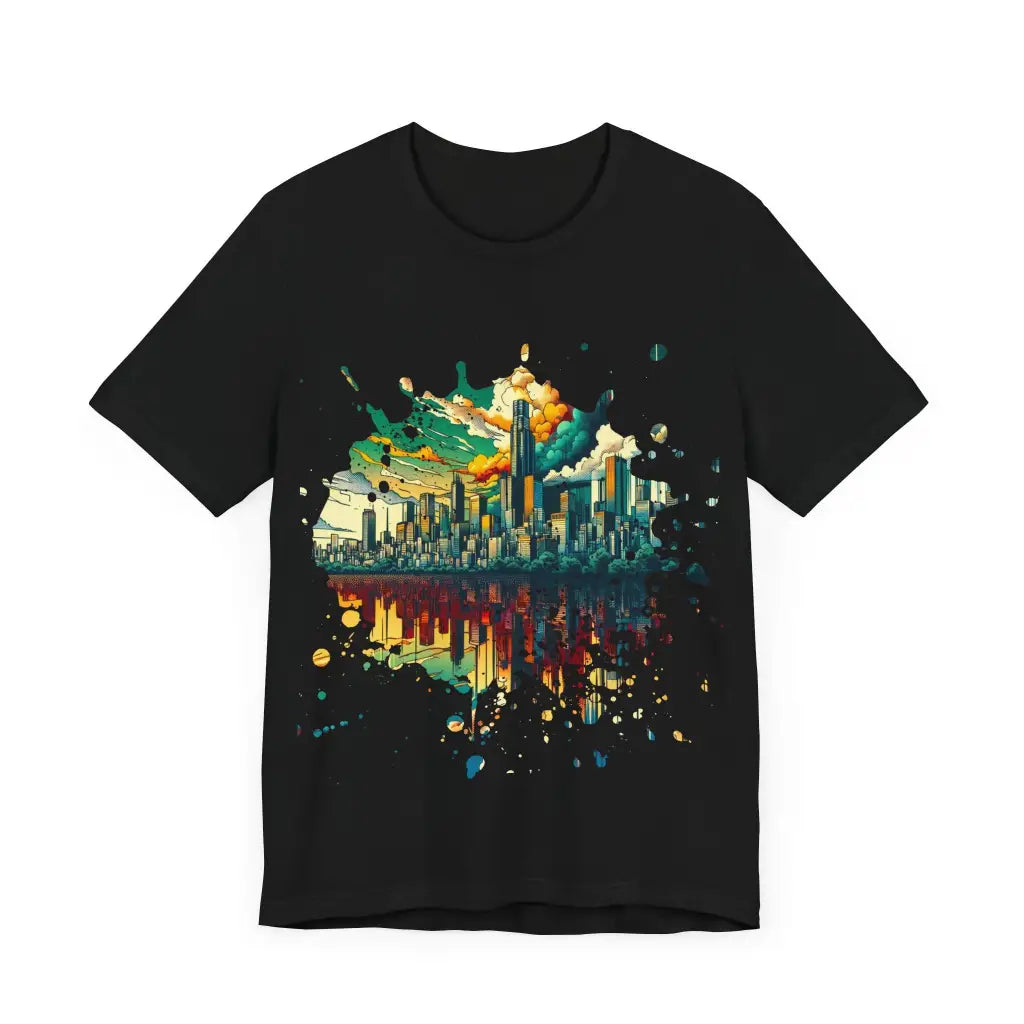 Reflective Metropolis at Daybreak - Jersey Short Sleeve Tee