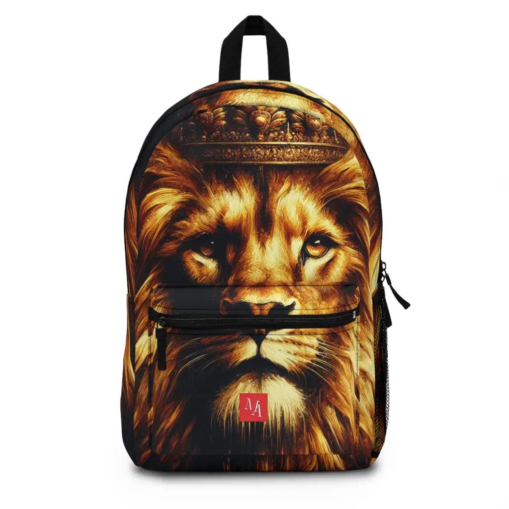 Regal Lion King in Golden Crown - Backpack - One size - Bags