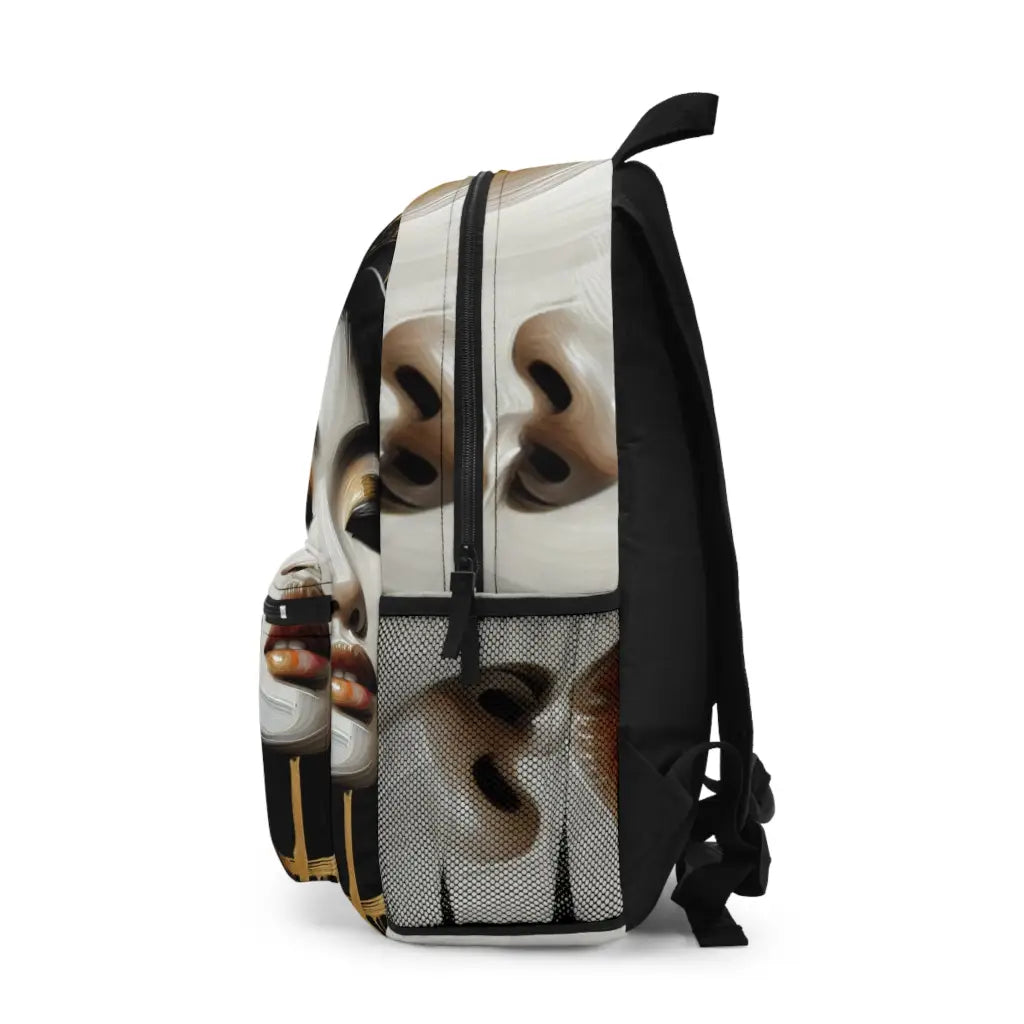 Regal Portrait in Monochrome and Gold - Backpack - One size