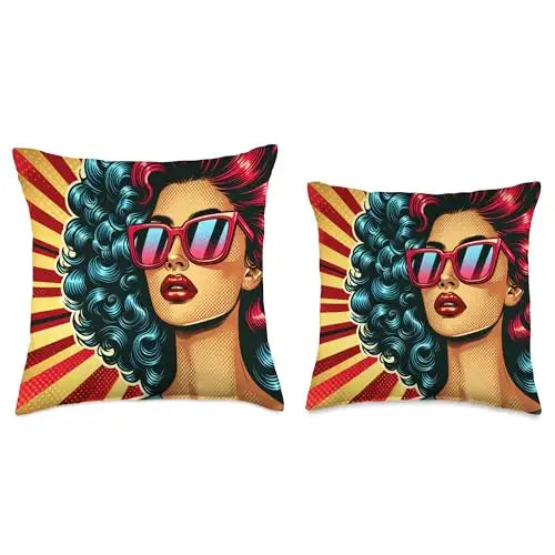 Retro Radiance: Bold and Fearless Throw Pillow Home