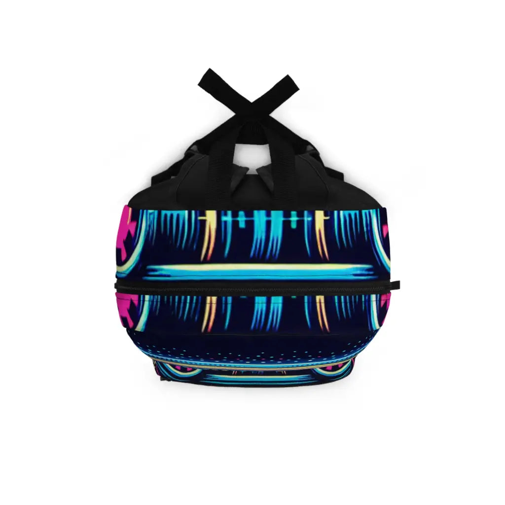 Retro Rhythm in Neon Tones Backpack One size Bags