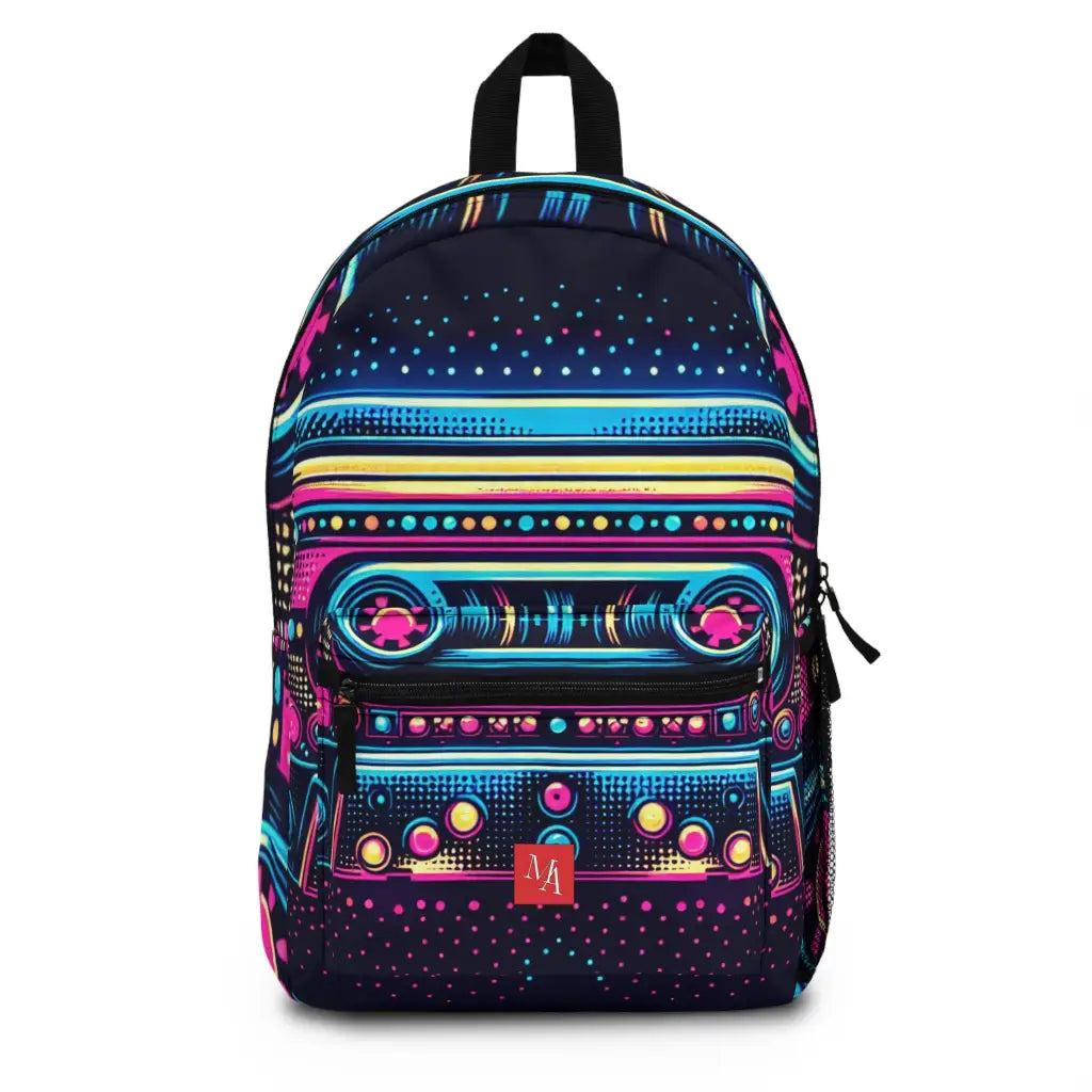 Retro Rhythm in Neon Tones Backpack One size Bags