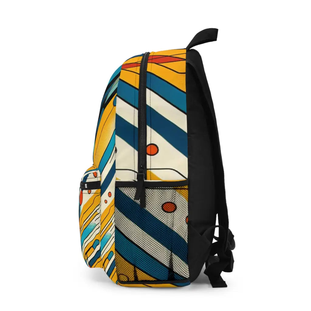 Retro Tech Vibes in Abstract Geometry Backpack One size Bags