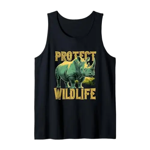 Rhino Guardian of the Wild: Protect Wildlife Tank Top