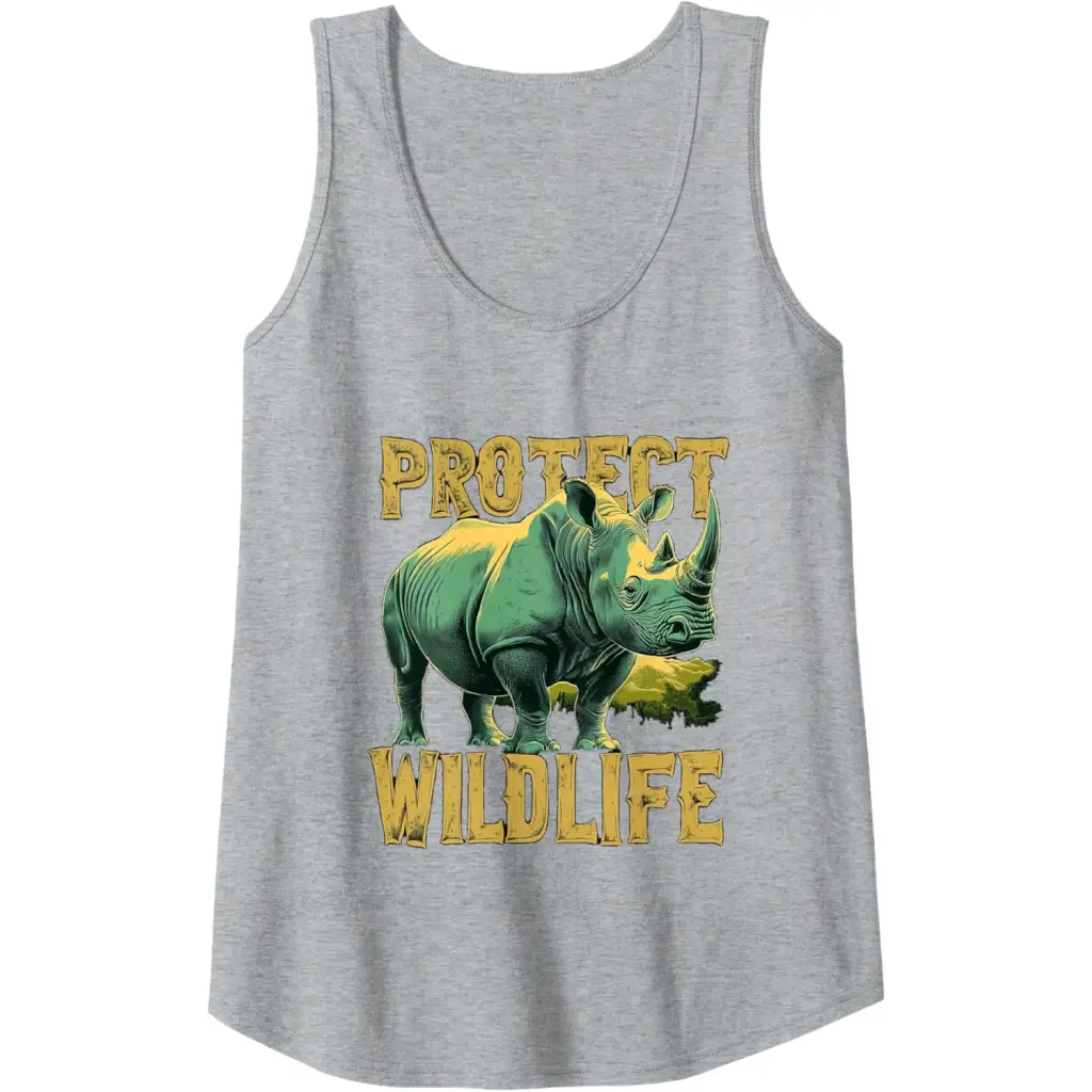 Rhino Guardian of the Wild: Protect Wildlife Tank Top