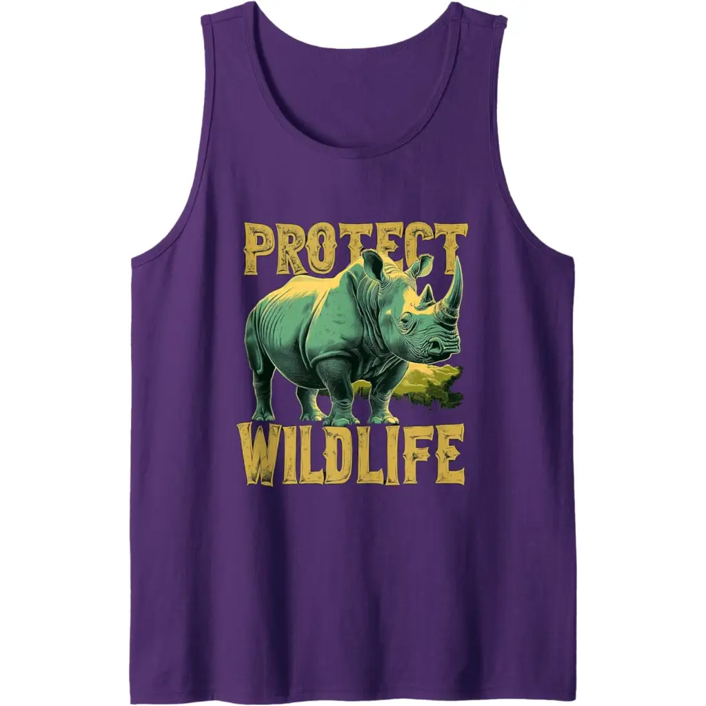 Rhino Guardian of the Wild: Protect Wildlife Tank Top