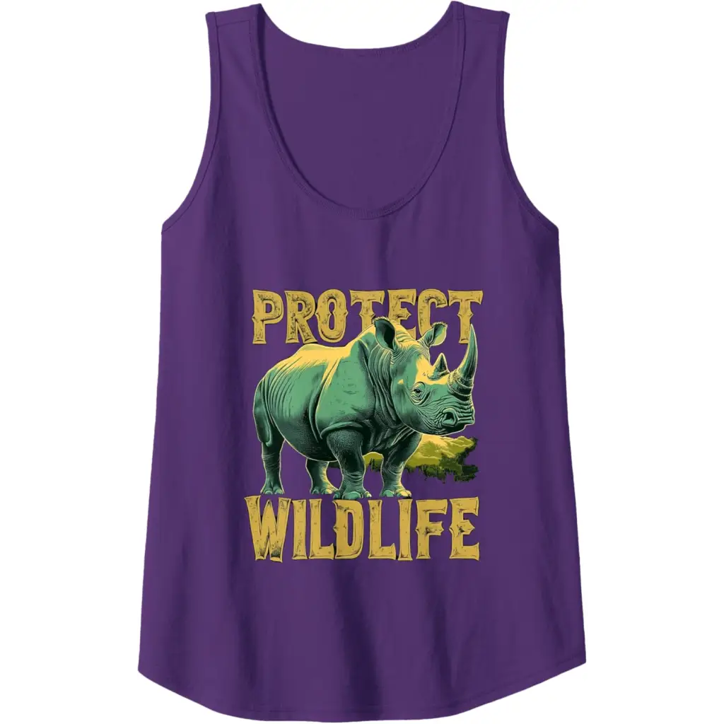 Rhino Guardian of the Wild: Protect Wildlife Tank Top