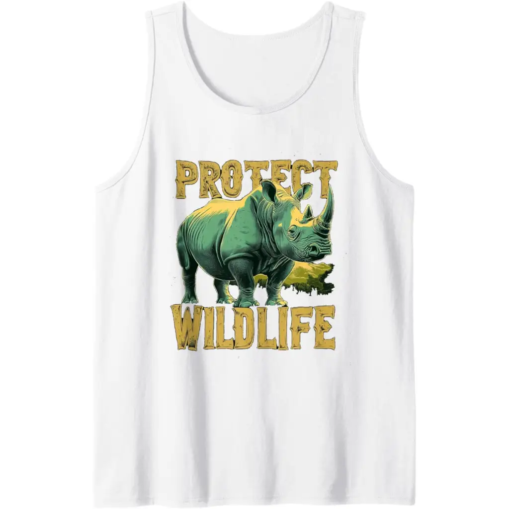 Rhino Guardian of the Wild: Protect Wildlife Tank Top