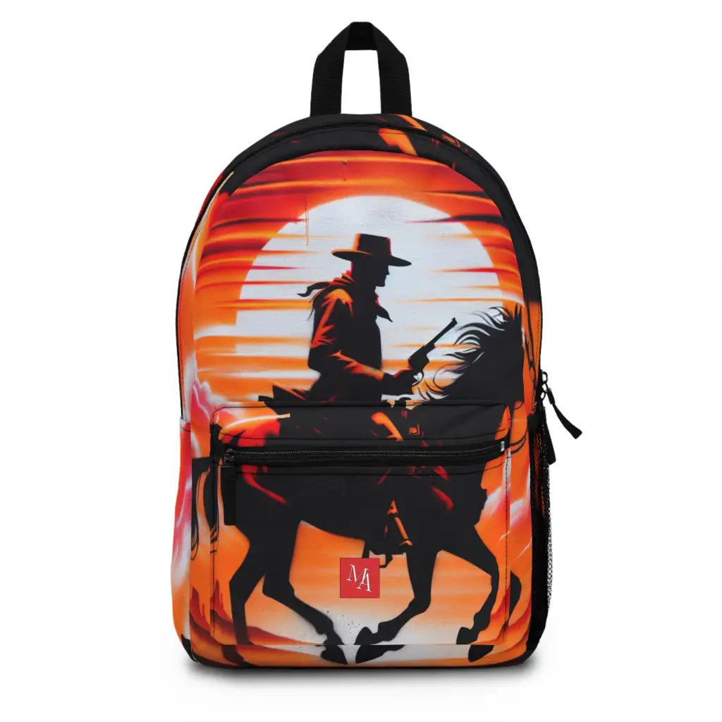 Rider in Fiery Landscape Backpack One size Bags