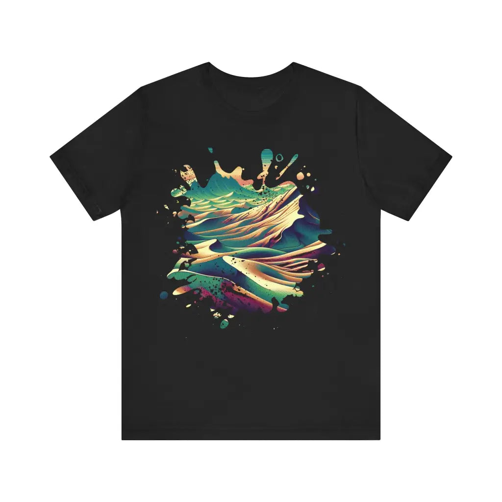 Rippling Terrain Palette - Jersey Short Sleeve Tee - Black